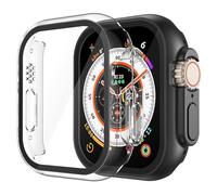 Misxi Pack of 2 Hard Case with Glass Screen Protector Compatible with Apple Watch Ultra 3 (2025) / Ultra 2 / Ultra 49 mm, Scratch-Resistant PC Ultra Thin Protective Case with Button for iWatch, 1