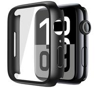 Misxi Pack of 2 Hard PC Protective Cases with Tempered Screen Protector for Apple Watch Series 11 (2025) Series 10 42 mm, Ultra Thin Anti-Fall Scratch-Resistant Cover Protection for iWatch Matte Black