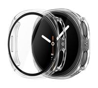 Misxi Pack of 2 Protective Cases Compatible with Samsung Galaxy Watch 8 40 mm, Scratch-Resistant All-Round Protection Case with Hard PC Case + Tempered Glass Screen Protector for Samsung Galaxy Watch