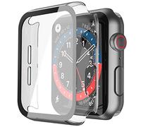 Misxi Transparent Hard Case with Glass Screen Protector Compatible with Apple Watch Series SE 2 (2024) / SE/Series 6 / Series 5 / Series 4 40 mm, Pack of 2