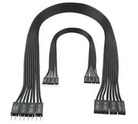 MISYNLON 2Pack Motherboard Expansion Cable Include SW Power/HDD LED/Reset SW/PC Power, 2 Pins Single Female to Dual Male Black Jumper for Computer Switch Reset HDD Hard Drive-20cm