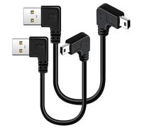 MISYNLON 90Degree Mini USB Cable Short, Right Angle USB 2.0 A Male to 5Pin USB Mini-B Adapter Data Sync Charging Cord, for GPS Car Dash Cam,Camcorders,Cameras,Smartphones-0.3M(2Pack)