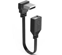 MISYNLON 90Degree Short USB Extension Cable RIght Angle USB 2.0 Male to Female Flexible Flat Cord Support Charging and Data Transfer,for Car, Laptop,U Disk,Scanner,Keyboard,Mouse (Up Angle)