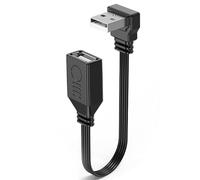 MISYNLON 90Degree Short USB Extension Cable RIght Angle USB 2.0 Male to Female Flexible Flat Cord Support Charging and Data Transfer,for Car, Laptop,U Disk,Scanner,Keyboard,Mouse (Down Angle)