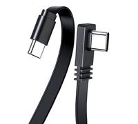 MISYNLON Extra Flexible Short USB C to USB C Cable, 90Degree Type C Flat Cable for IP15/16/17,S23/S22/S21,Carplay (0.2M/7.9in)