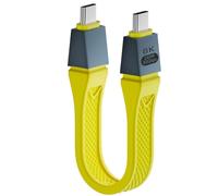 MISYNLON Short Thunderbolt 5 Cable, PD240W USB C to USB C Fast Charging Cable 80Gbps Data Transfer Up to 120Gbps Bandwidth Dual 8K 6K Video Sync Display, for Thunderbolt 5/4/3 USB4 Mac-mini-Yellow
