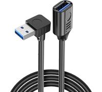 MISYNLON USB 3.0 Extension Cable, USB A Male to Female Extender Cord Support Charging Data Transfer, 90 Degree USB Data Cable for USB Flash Drive, Hard Drive-1M/3.2Ft (Up Angle)