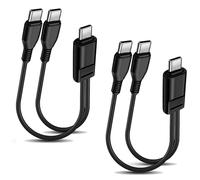 MISYNLON USB C to USB C Splitter Cable, 2 in 1 Dual Type C Power Supply Cord, Short USB C Cable for S23/S22/S20,IP15/16,Cell Phones Tablets and More-Black (2PCS/0.2M)