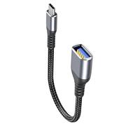 MISYNLON USB C to USB Extension Cable, USB Type C Male to USB A 3.0 Female Converter Data Sync and Charge OTG Adapter Cable, for Computer,Laptop,Tablet, i-phone15/16, S24/S23/S22/S21-21cm