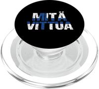 Mita Vittua Finnish Flag Finland Suomi Distressed Curse PopSockets PopGrip for MagSafe