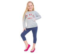 MITAAMI Girls Capri Cotton Leggings Kids 3/4 Length Ultra Soft Pants Schoolwear Age 2-13 Years Denim