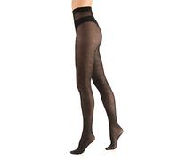 MITAAMI Women's Black Patterned Thick Tights Opaque Fishnet Mesh Pantyhose Ladies Matt Stretchy Sheer Hosier Diamonds Sensual Shiny Stockings 60 Denier [Made in Italy]