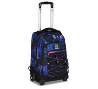 Mitama BDBF Purple Blue School Trolley with Concealed Shoulder Straps and Shoulder Straps