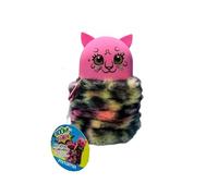 Mitama Boom Fluffy Extendable Pencil Case, Pink Cat Design, Camouflage Pattern, Multicoloured