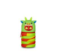 Mitama Children's Extendable School Pencil Case - Dragon Pencil Case - Zip Opening, Space Saving, Green, Taglia Unica, Modern