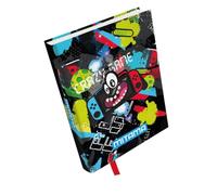 Mitama Children's School Diary, 10 Months, 15 x 20 cm, Black, Gaming, Stickers