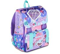 Mitama Double Diamond Triple Compartment School Backpack, Lilac, Expandable Backpack, Bottle Pocket, Pre-Shaped Backrest, Elementary School, Girl