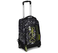 Mitama DR School Cement Trolley with Mega Compartment and Double Handle, Black Grey, Elementary School and Leisure, Child Boy, Black, Taglia Unica, School Trolley