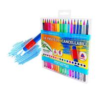 Mitama Erasable Crayons with Triangular Lacquered Grip, Lead 3.3, with Rubber, in Pet Box 18 Pieces