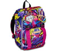 Mitama Expandable Hip-Hop Diamond Backpack with Front Pocket, Pink and Purple, Elementary School and Leisure, Girls, purple, Taglia unica, Expandable Backpack