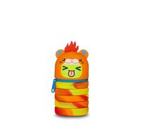 Mitama Expandable School Pencil Case for Children - Multicolour Tiger Pencil Case - Opening with Zip, Space Saving, Orange, Taglia Unica, Modern