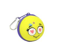 Mitama MitaBall Children's School Pencil Case, Mesh Ball with Silicone Sides, Yellow Emoji, Yellow, Transformable, Key Holder, Yellow, Taglia Unica, Modern