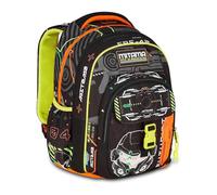 Mitama Neon Battle School Backpack, New Plus, Triple Compartment, Bottle Pockets, Ergonomic Shoulder Straps, Elementary School Child, Medium