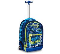 Mitama Octogamer Trolley Run School, Double Compartment, Blue, Elementary School and Leisure, Child Boy, Blue, Taglia Unica, School Trolley