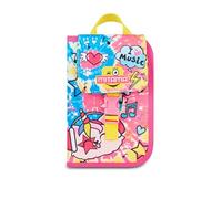 Mitama School Pencil Case 4 Zip, Fuchsia, Triple Compartment Pen Holder Complete with Pens, Pencils, Colours, Accessories Backpack, Elementary School, Girl, Fuchsia, Modern