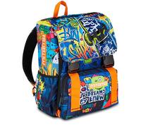 Mitama SKATE DREAM Triple Compartment School Backpack, Kids, Expandable, Elementary and Middle School, multi-coloured, Taglia Unica