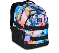 Mitama Water Color School Backpack, #BDBF, Triple Compartment, Bottle Pockets, Ergonomic Shoulder Straps, Elementary School Girl, Medium