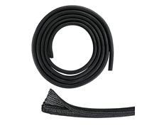 Mitavo 3m cable sleeve self-closing, cable tidy tube, cable management 12-20 mm diameter, woven cable protection in black