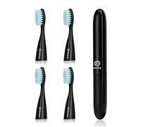MitButy Travel Electric Toothbrush with 4 Brush Heads, Battery Operated Waterproof Portable Sonic Electric Toothbrush Set - with Snap-on Travel Case Ideal for Travelling/Business/Holiday/Gym/Office