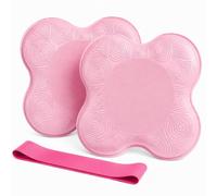 MitButy Yoga Knee Pads 2 Pack, High-Density EVA Yoga Knee Pad Cushions for Knees, Elbows, Pilates, Stretching and Floor Workouts, with Loop Resistance Band (Pink)