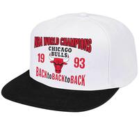 Mitchell And Ness Nba Chicago Bulls 1993 Champions Back To Back To Back Snapback Cap White