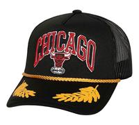 Mitchell And Ness Nba Chicago Bulls Leaf Snapback Trucker Cap Black