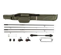 Mitchell GT Pro Carp Fishing Set, 2 Rods & Reels Combo with Pre-Spooled Line, Adjustable Rod Holder, Bite Alarms & Hangers, Beginner-Friendly Complete Carp Fishing Kit for Lakes & Rivers
