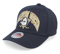 Mitchell & Ness Anaheim Ducks NHL Letterman Stretched Snapback Curved Cap Baseball Cap, gray, One Size