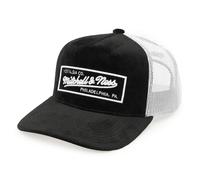 Mitchell & Ness Branded Velvet Outline Script Trucker Cap Black/White
