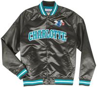 Mitchell & Ness Charlotte Hornets Black Lightweight Satin Jacket College Jacket