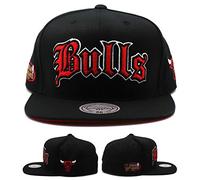 Mitchell & Ness Chicago Bulls Adjustable Flat Brim Black Unisex Cap 6HSSEF18025 CBUBLCK