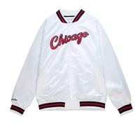 Mitchell & Ness Chicago Bulls White Lightweight Satin Jacket College Blouson
