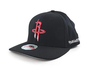 Mitchell & Ness Classic Red Eazy Curved Snapback Cap NBA Houston Rockets Black