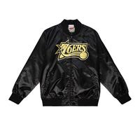 Mitchell & Ness M&N Big Face 4.0 Satin Jacket - NBA Philadelphia 76ers Black L