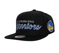 Mitchell & Ness Men's Team Script 2.0 Snapback Cap, Gsw Black/Blue Script, One size