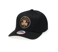 Mitchell & Ness NBA Leather Logo Classic Red Snapback Cap - 100% Polyester, Adjustable, Men, Women, Children, Unisex, Spring, Summer, Autumn, Winter