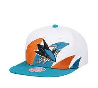 Mitchell & Ness San Jose Sharks Vintage Sharktooth Snapback Cap, White, One Size