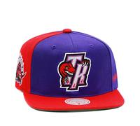 Mitchell & Ness Toronto Raptors Hardwood Classics NBA Rear Script Deadstock Snapback Hat Adjustable Cap - Purple/Red, Red, One size
