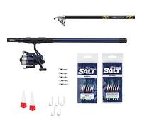 Mitchell Neuron Herring Combo, Telescopic Fishing Rod and Reel Combo, Sea Fishing, Boat, Herring, Corrosion Resistant, Includes Full Set of Tackle, Ready to Fish, Unisex, Blue/Gold, 3m | 30-80g