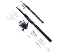 Mitchell Neuron SW Spin Combo, Fishing Rod and Reel Spinning Combo Lure Fishing, Sea - Inshore/Nearshore Fishing, Sea Bass, Cod and Flatfish, Includes Tackle, Ready to Fish, Blue/Gold, 2.4m | 15-40g